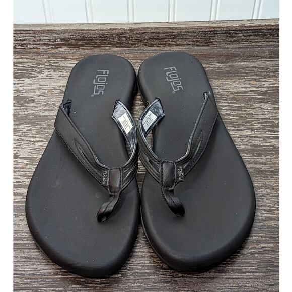 Flojos Black Women's Sandals - Picture 2 of 6